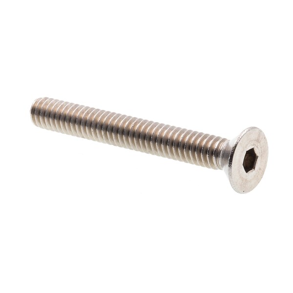 1/4"-20 Socket Head Cap Screw, Flat, Plain Stainless Steel, 2 in Length, 10 PK